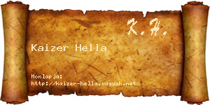 Kaizer Hella névjegykártya